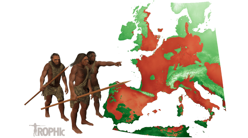 Areas of the continent inhabited by Paleolithic hunter-gatherers in different periods/Jesús Rodríguez