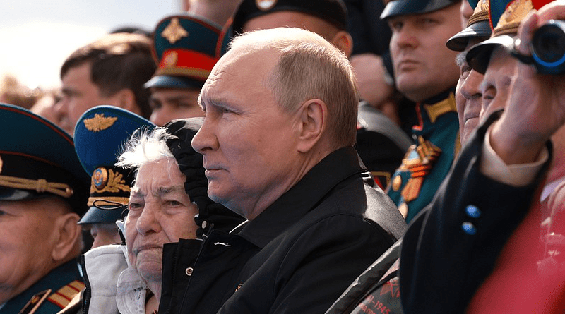 Russian President Vladimir Putin at the military parade to mark the 77th anniversary of Victory in the Great Patriotic War. Photo Credit: Kremlin.ru