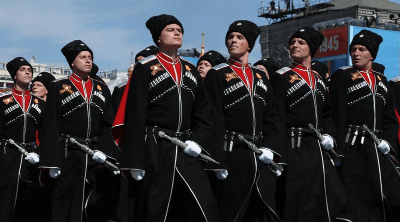 Cossacks marching in Red Square, Moscow, Russia. Photo Credit: Mil.ru, Wikipedia Commons