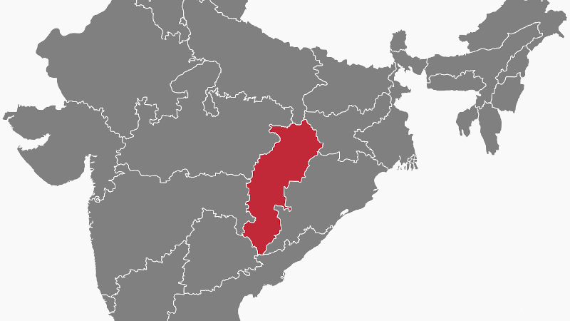 Location of Chhattisgarh in India. Credit: Wikipedia Commons
