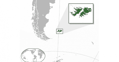 Location of the Falkland Islands (Malvinas). Credit: Wikipedia Commons