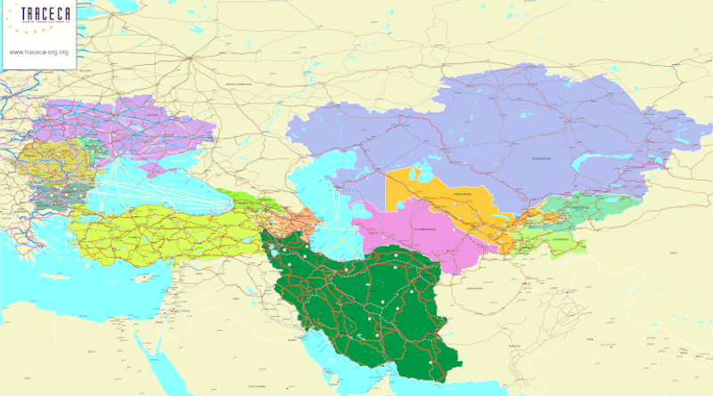 TRACECA (Transport Corridor Europe-Caucasus-Asia) is an international transport program involving the European Union and 12 member states of the Eastern European, Caucasus and Central Asian region. Credit: TRACECA