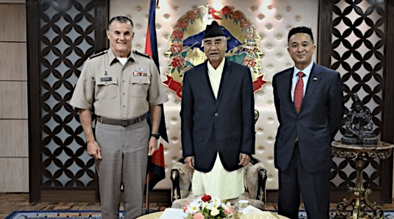 US General Charles A. Flynn with Nepalese Prime Minister Sher Bahadur Deuba. (photo supplied)