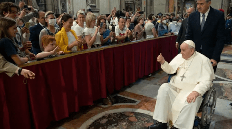 Pope Francis is pictured in St. Peter’s Basilica on Pentecost Sunday, June 5, 2022. | Vatican Media.