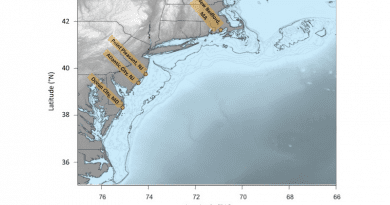 Map of the Middle Atlantic Bight showing locations of the major ports for the Atlantic surfclam fishing fleet (orange circles). Over much of the MAB, Atlantic surfclam habitat on the continental shelf is bounded inshore by the 10-m isobath and offshore by the 50-m isobath (black line). CREDIT © The Author(s) 2022. Published by Oxford University Press on behalf of International Council for the Exploration of the Sea.