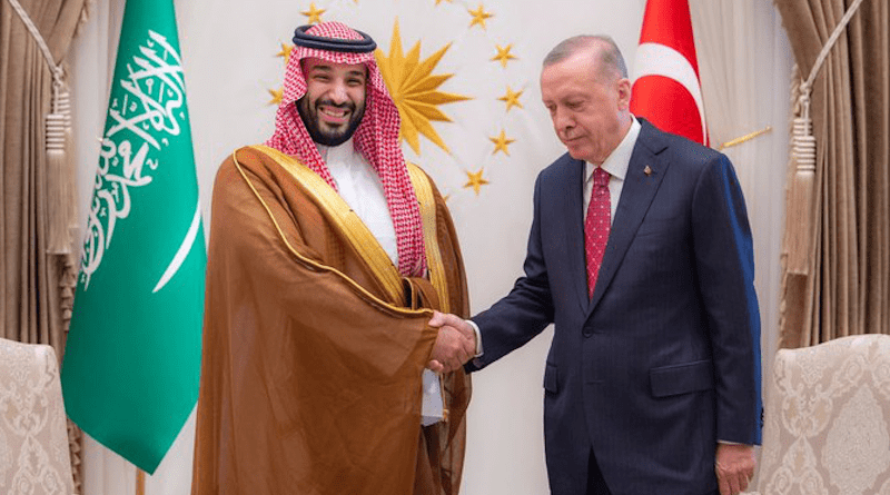 Saudi Crown Prince Mohammed bin Salman with Turkey's President Recep Tayyip Erdogan (Photo Credit: SPA)