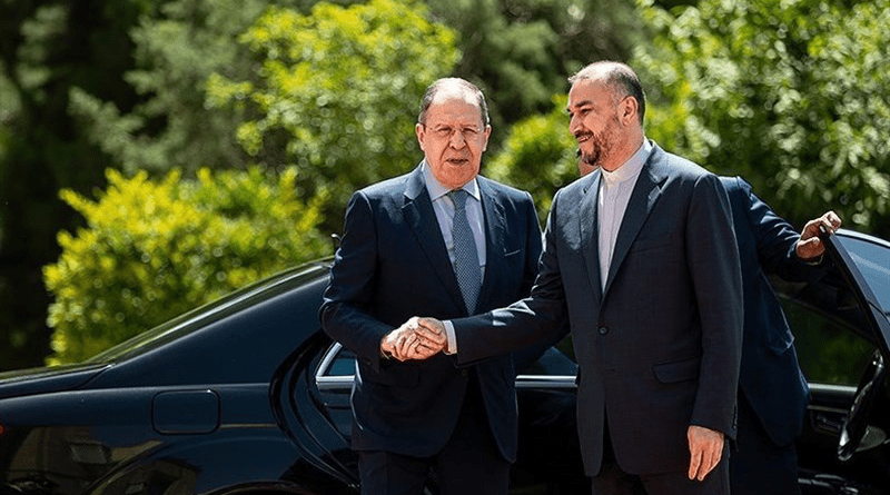 Russia's Foreign Minister Sergey Lavrov with Iran's Foreign Minister Hossein Amirabdollahian. Photo Credit: Tasnim News Agency