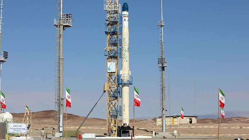 Iranian satellite carrier, christened Zoljenah, prepares for launch. Photo Credit: Tasnim News Agency