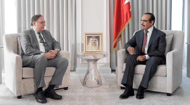 US Deputy Assistant Secretary of State for Political and Military Affairs and Acting Coordinator for the Bureau of Counterterrorism, Timothy Betts meets with Bahrain's Interior Minister General Shaikh Rashid bin Abdullah Al Khalifa. Photo Credit: Bahrain government