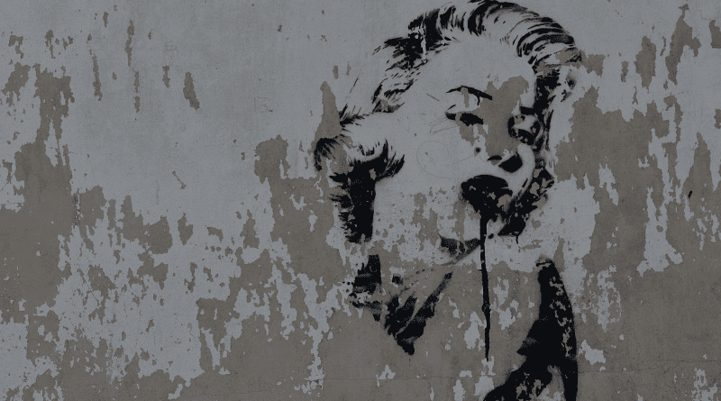 Marilyn Monroe Stencil Mural Grafitti Spray