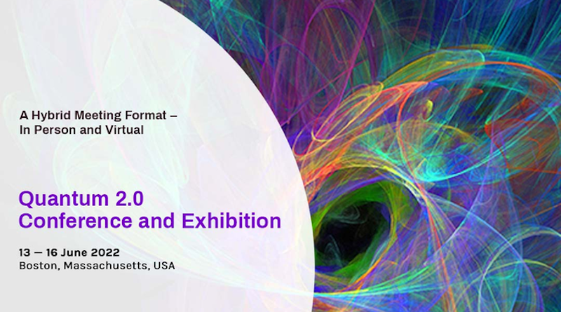 Optica for Quantum 2.0 for a hybrid conference June 13 to 16 covering the range of quantum technologies. CREDIT: Optica