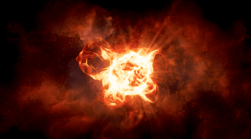 Artist’s impression of the red hypergiant star VY Canis Majoris. Located about 3,009 light-years from Earth, VY Canis Majoris is possibly the most massive star in the Milky Way. CREDIT NASA / ESA / Hubble / R. Humphreys, University of Minnesota / J. Olmsted, STScI / hubblesite.org