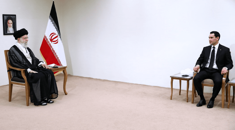 Iran's Ayatollah Seyed Ali Khamenei with Turkmenistan's Serdar Berdymukhamedov. Photo Credit: Fars News Agency