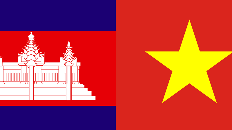 Flags of Cambodia and Vietnam