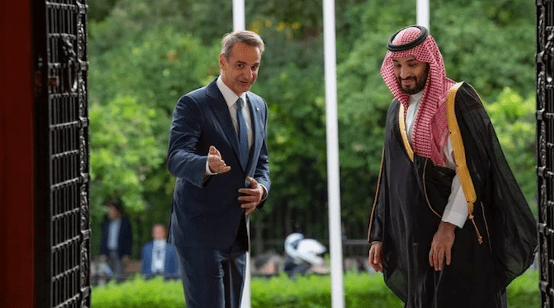Saudi Arabia’s Crown Prince Mohammed bin Salman arrives in Athens on an official visit. (SPA)
