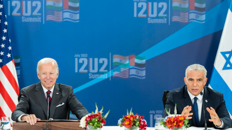 US President Joe Biden (L) with Israeli caretaker Prime Minister Yair Lapid. (Photo: via Biden Twitter page)