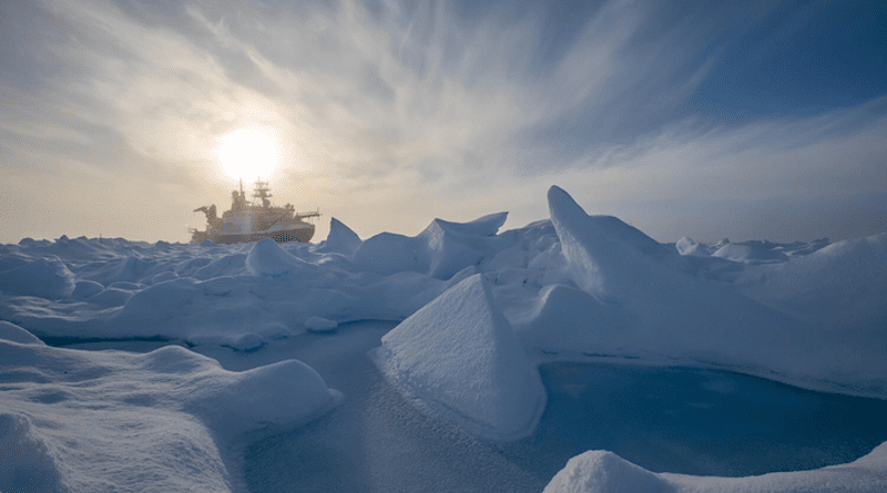 Jessie Creamean and colleagues were part of the 2019 MOSAiC expedition in the Arctic, where they studied aerosols that affect clouds. CREDIT: Lianna Nixon