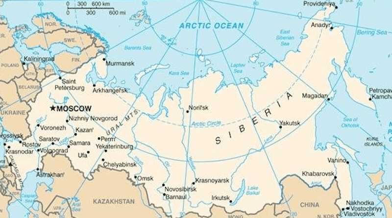 Location of Russia. Credit: CIA World Factbook
