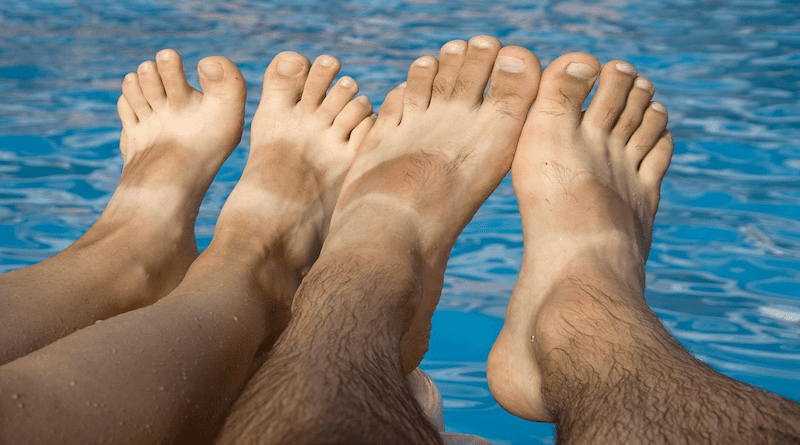 Bare Feet Foot Tanned Brown Hair Water Suntan