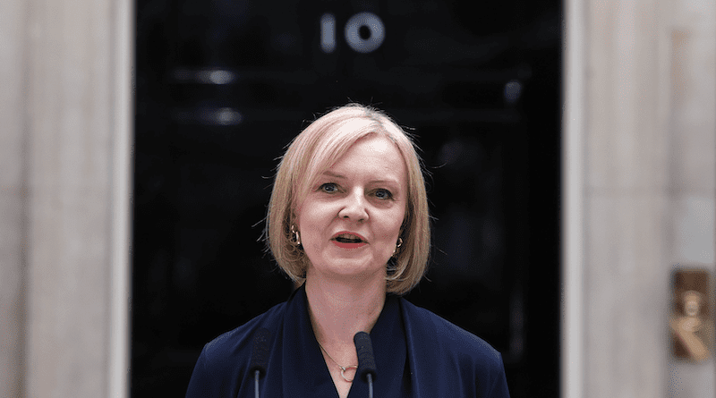 UK Prime Minister Liz Truss at 10 Downing Street. Photo Credit: Prime Minister's Office, Wikipedia Commons