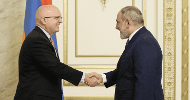U.S. Co-chair of the OSCE Minsk Group, Senior Advisor on Caucasian Negotiations Philip Reeker with Armenia's Prime Minister Nikol Pashinyan. Photo Credit: Armenia Prime Minister office