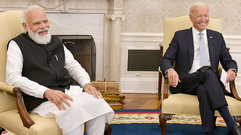 India Prime Minister, Shri Narendra Modi in a Bilateral Meeting with the President of the United States of America, Mr. Joe Biden, at White House, in Washington DC, USA on September 24, 2021. Photo Credit: PM India