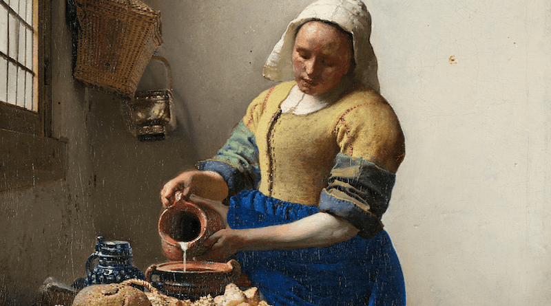 Detail of Dutch artist Johannes Vermeer's "The Milkmaid" Credit: Wikipedia Commons
