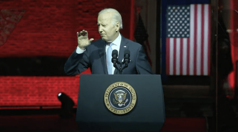 US President Joe Biden delivers Soul Of The Nation speech. Photo Credit: White House video screenshot