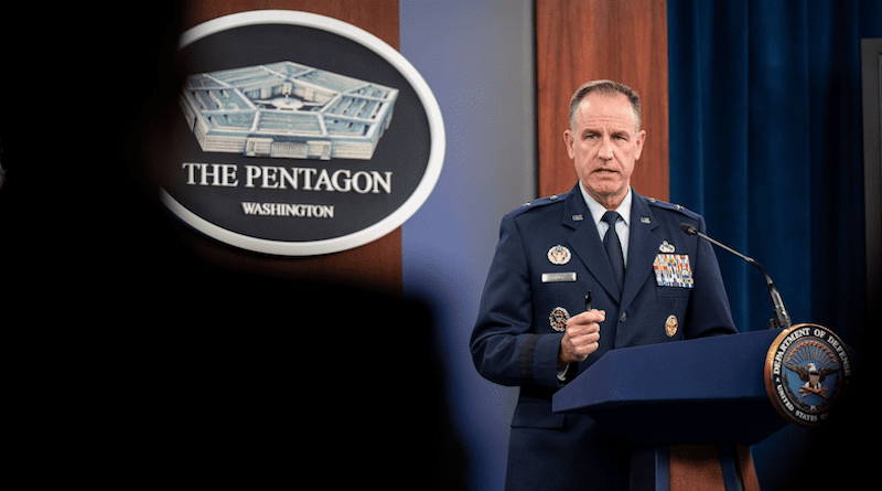 Pentagon Press Secretary Air Force Brig. Gen. Pat Ryder briefs the news media at the Pentagon. Photo Credit: Navy Petty Officer 2nd Class Alexander Kubitza