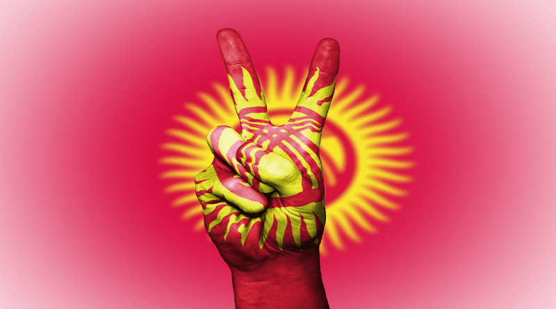 Kyrgyzstan Peace Hand Nation Background Banner Flag