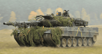 A German Army Leopard 2A6, assigned to the 104th Panzer Battalion conducting high-speed manoeuvres. Photo Credit: U.S. Army Europe photo by Visual Information Specialist Markus Rauchenberger