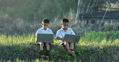 Children Study Laptop Vietnam Thailand Fun Boy Internet Asia