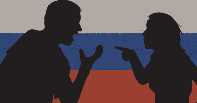 Russia Argue Flag People Angry Dispute