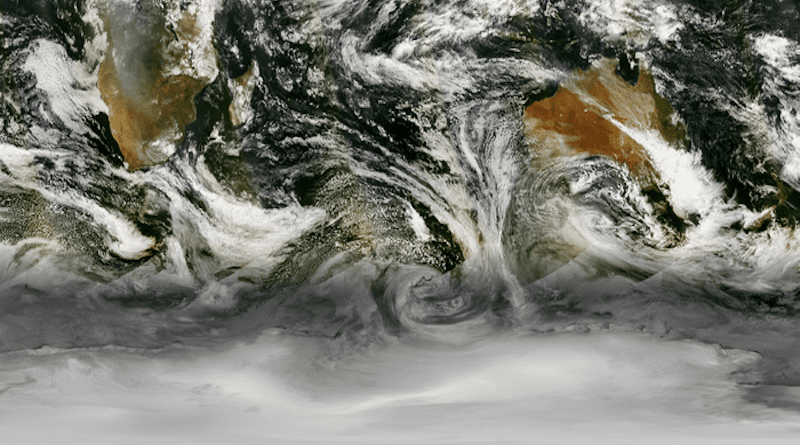 The cloudy Southern Ocean shows an improved radiation budget in the latest IPCC climate models, but there are still significant biases in the simulated cloud physical properties over the SO. Those biases are largely cancelled out when they jointly influence the cloud radiative effect. The cloud image is captured by FY-3D satellite. CREDIT: National Satellite Meteorological Center of China Meteorological Administration