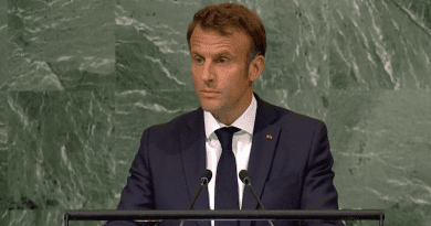 President Emmanuel Macron of France addresses UN General Assembly. Photo Credit: UN video screenshot