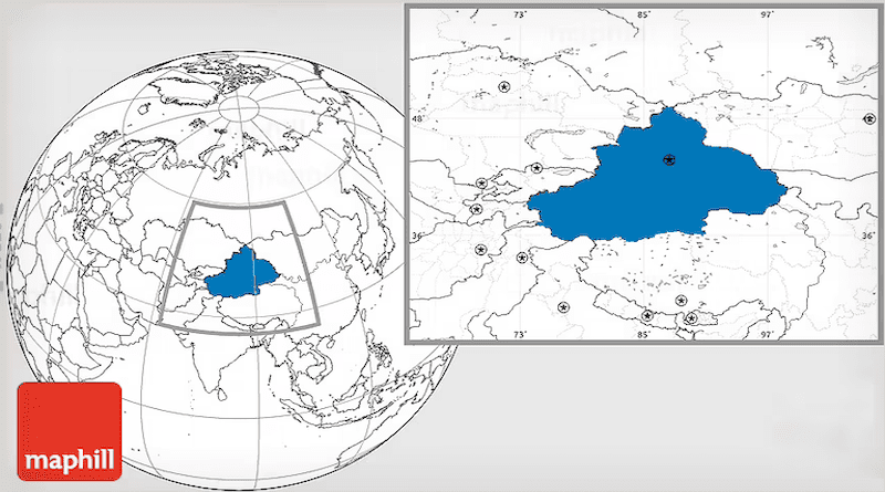 The region over which the East Turkistan Government-in-Exile claims sovereignty as East Turkistan. Credit: East Turkistan Government in Exile