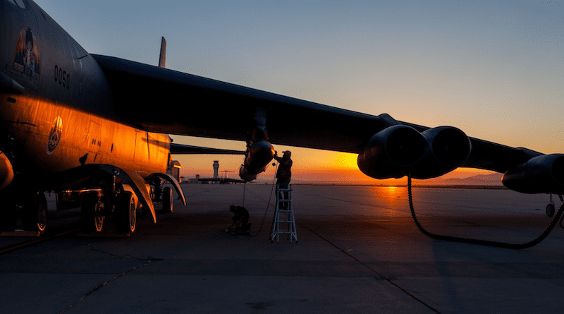 Members of the AGM-183A Air-launched Rapid Response Weapon Instrumented Measurement Vehicle 2 test team make final preparations prior to a captive-carry test flight of the prototype hypersonic weapon at Edwards Air Force Base, Calif., Aug. 8, 2020. Photo Credit: Kyle Brasier, Air Force