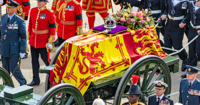 The funeral procession for Queen Elizabeth II. Photo Credit: Department for Digital, Culture, Media and Sport, Wikipedia Commons