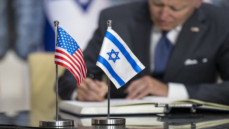 President Joe Biden signs the guestbook, Thursday, July 14, 2022, at the President’s Residence in Jerusalem. (Official White House Photo by Adam Schultz)