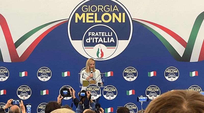 Italy's Giorgia Meloni. Photo Credit: @GiorgiaMeloni Twitter