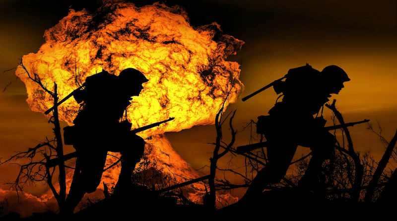 armageddon Explosion War Soldier Run Attack Silhouette
