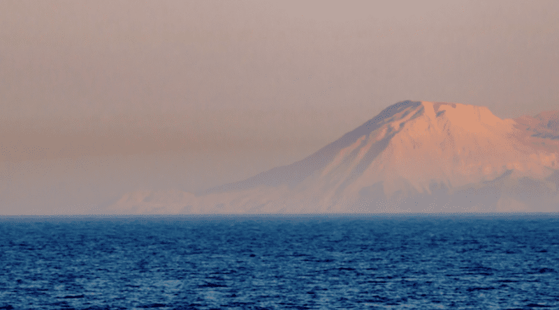 A visible layer of air pollution stretches out across the sea. Photograph taken from the research vessel during the AQABA campaign. CREDIT: © 2022 AQABA project.