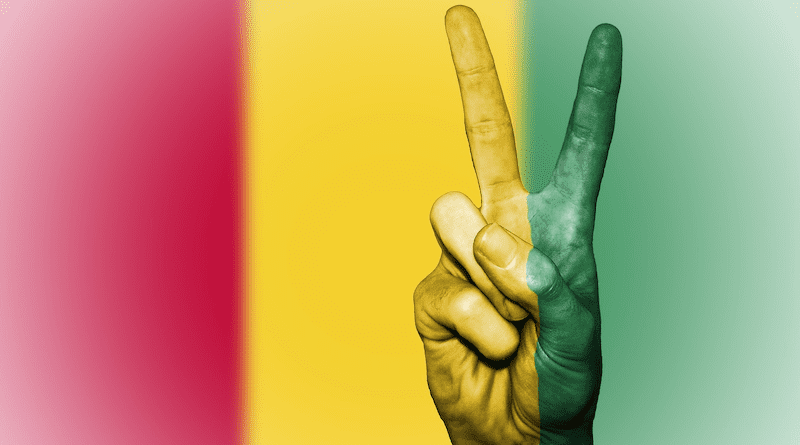 Guinea Peace Hand Nation Background Banner Colors Flag