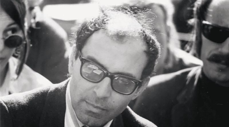 Jean-Luc Godard at Berkeley, 1968. Photo Credit: Gary Stevens, Wikimedia Commons