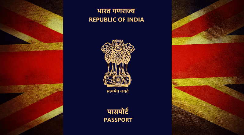 India Passport United Kingdom Flag