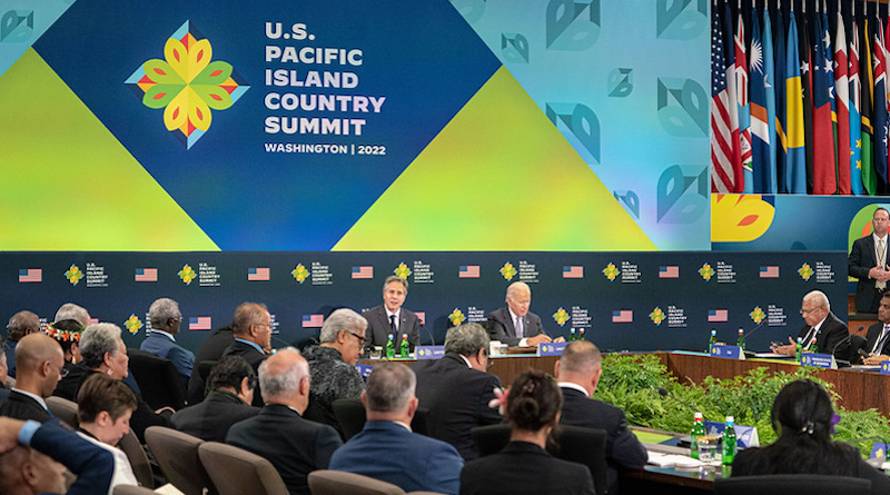 Secretary of State Antony J. Blinken participates in the U.S.-Pacific Island Country Summit, hosted by President Joseph R. Biden, Jr., to demonstrate the United States’ deep and enduring partnership with Pacific Island countries, at the U.S. Department of State in Washington, D.C., on September 29, 2022. [State Department photo by Freddie Everett/ Public Domain]