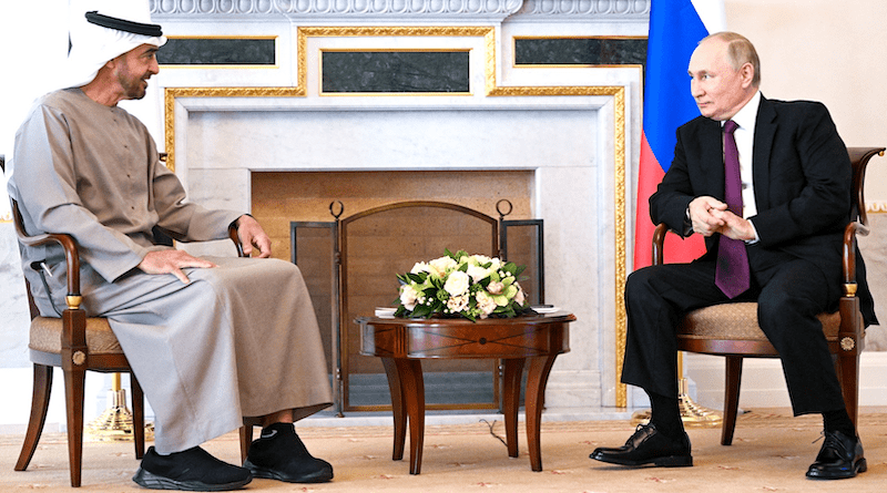 President of the United Arab Emirates (UAE) Mohammed bin Zayed Al Nahyan with Russia's President Vladimir Putin. Photo Credit: Kremlin.ru