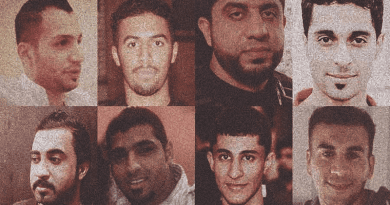 (Top row): Maher Abbas al-Khabbaz; Sayed Ahmed al-Abar; Zuhair Ebrahim Jasim Abdullah; Husain Ebrahim Ali Husain Marzooq. (Bottom row): Husain Moosa; Mohamed Ramadhan; Husain Ali Mehdi; Salman Isa Ali Salman. All photos © Private