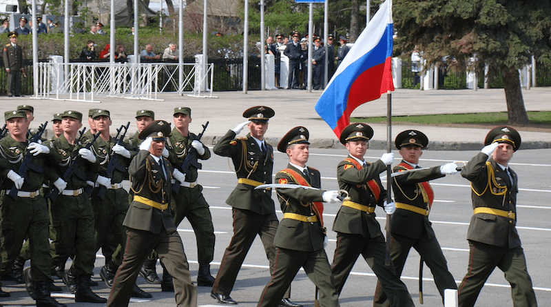 Parade Victory Day Samara Russia Area Troops Military Soldiers Army