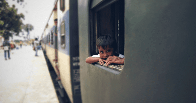 Indian Portrait Train India Focus Child Hold Hand Railways Railroad
